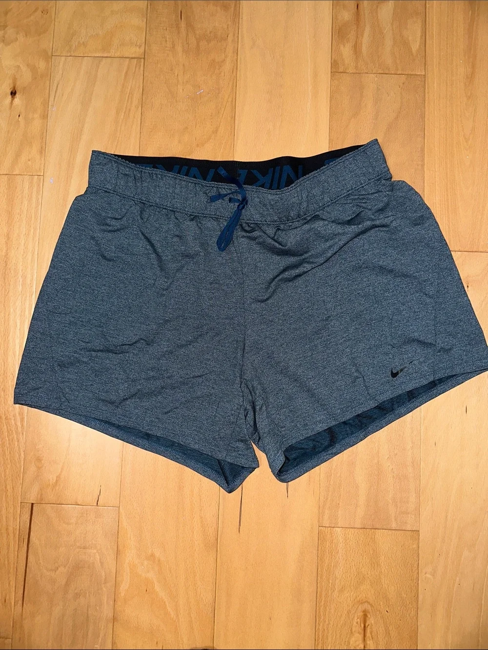 Nike Women's Navy Heather Athletic Shorts with Drawstring